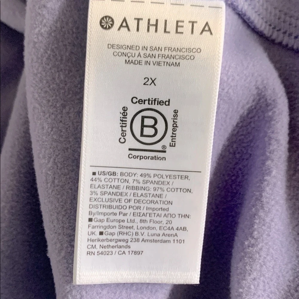 Athleta Triumph Hoodie Aurora Purple Hoodie Sz 2X Like New $108 Retail - Picture 6 of 6